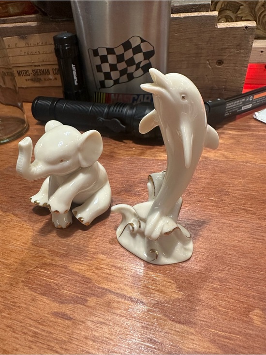 Lenox Other - Vintage Lenox collectible elephant and dolphin pair trinkets